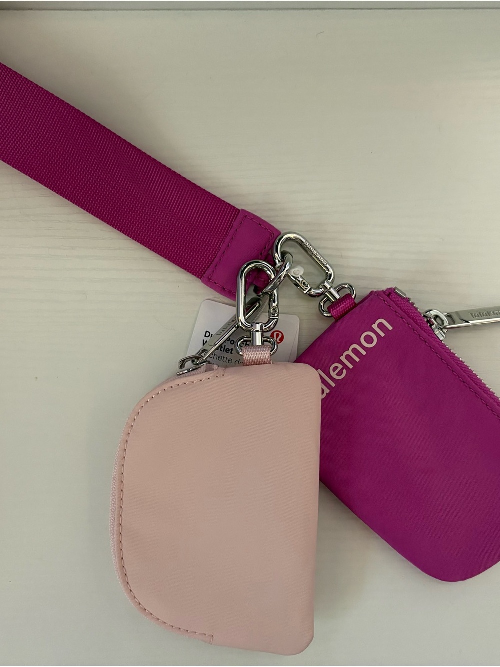 NWT Lululemon Dual Pouch Wristlet - Pow Pink Tone/flush Pink
